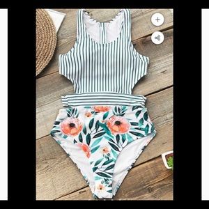 Miss u poppy print Cupshe bathing suit
